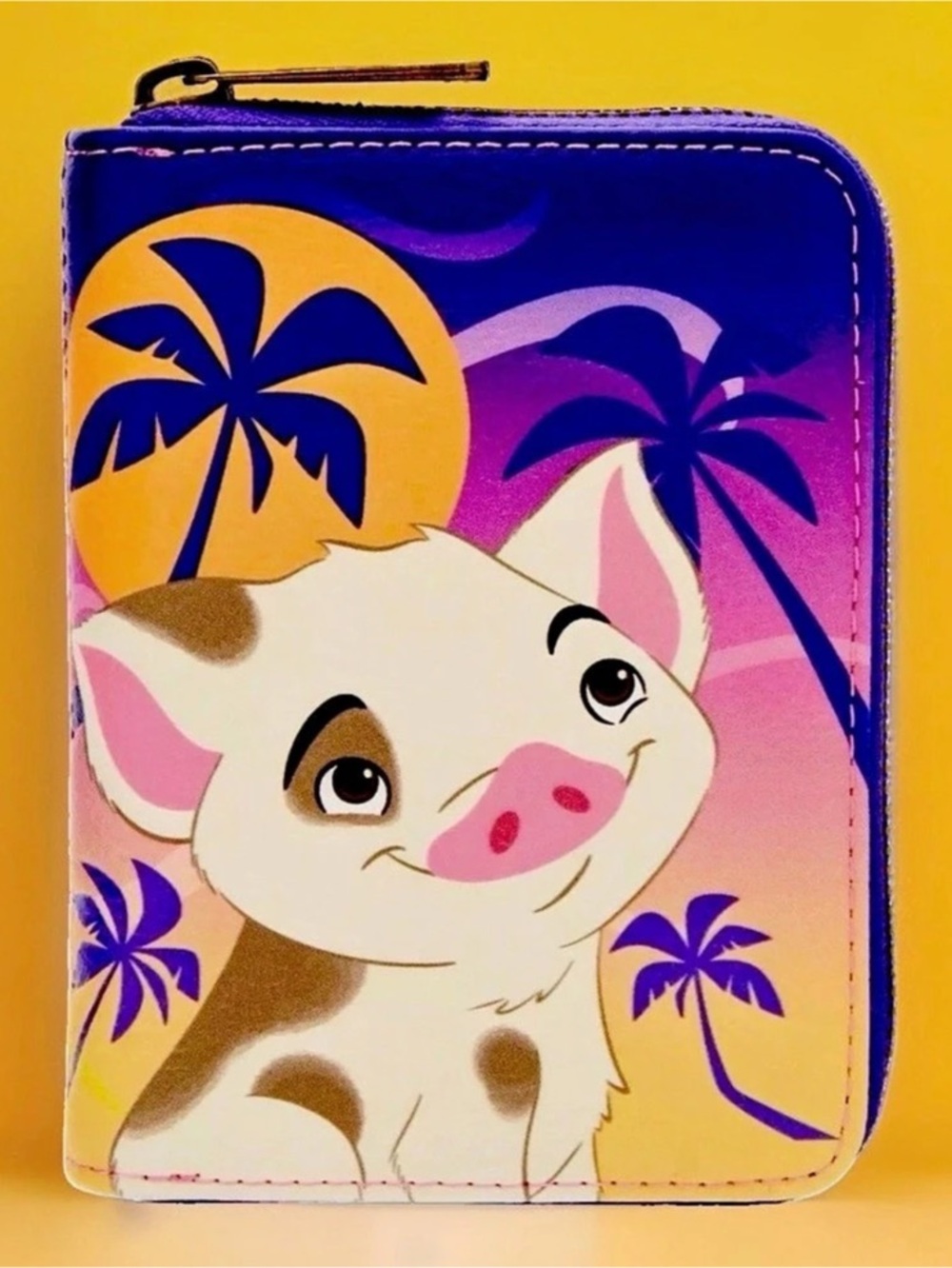 NEW w Tags Loungefly Disney Moana Wallet PUA & HEI HEI Sunset Zip-Around